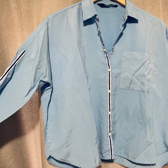 Zara blouse in jean blue - Picture 1 of 4